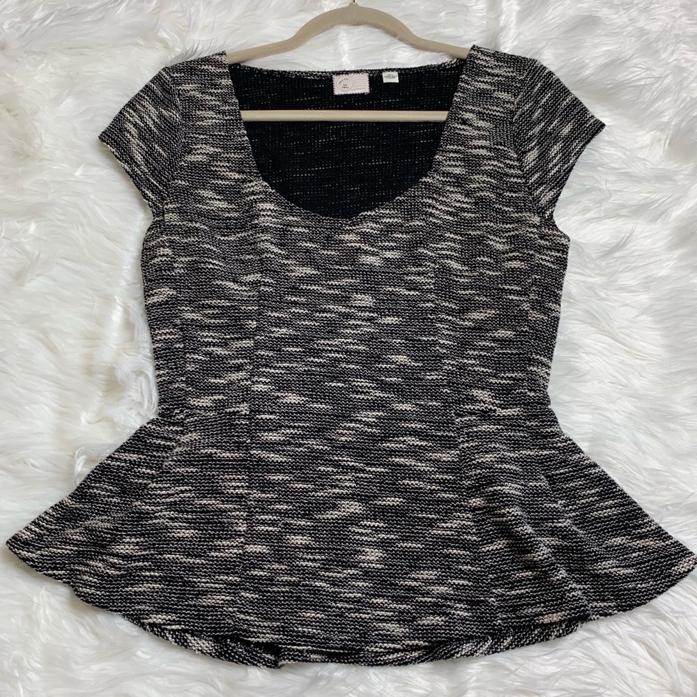 Anthropologie postage stamp peplum blouse Sz Small